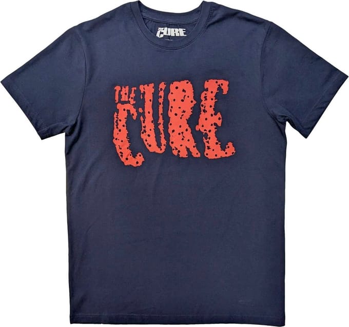 The Cure - Logo Heren T-shirt - S - Blauw