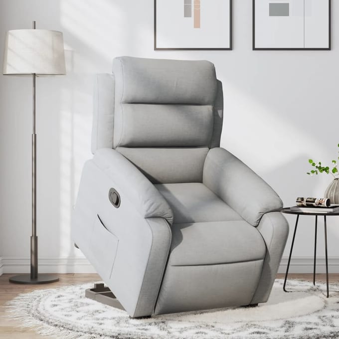 Vidaxl Verstelbare Fauteuil, Lichtgrijs, Bekleed met Stof