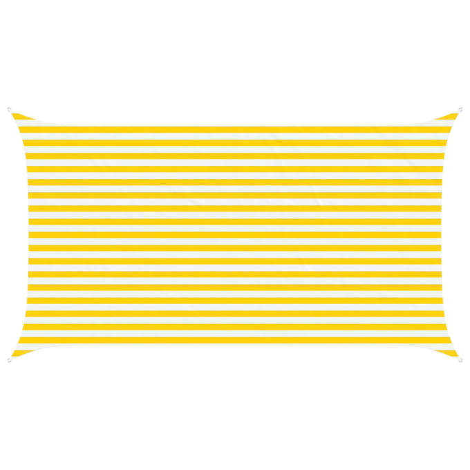 vidaXL - Zonneschaduw - Geel - en - Wit - 2,5 - x - 4,5 - m - 100% - Polyester - Oxford