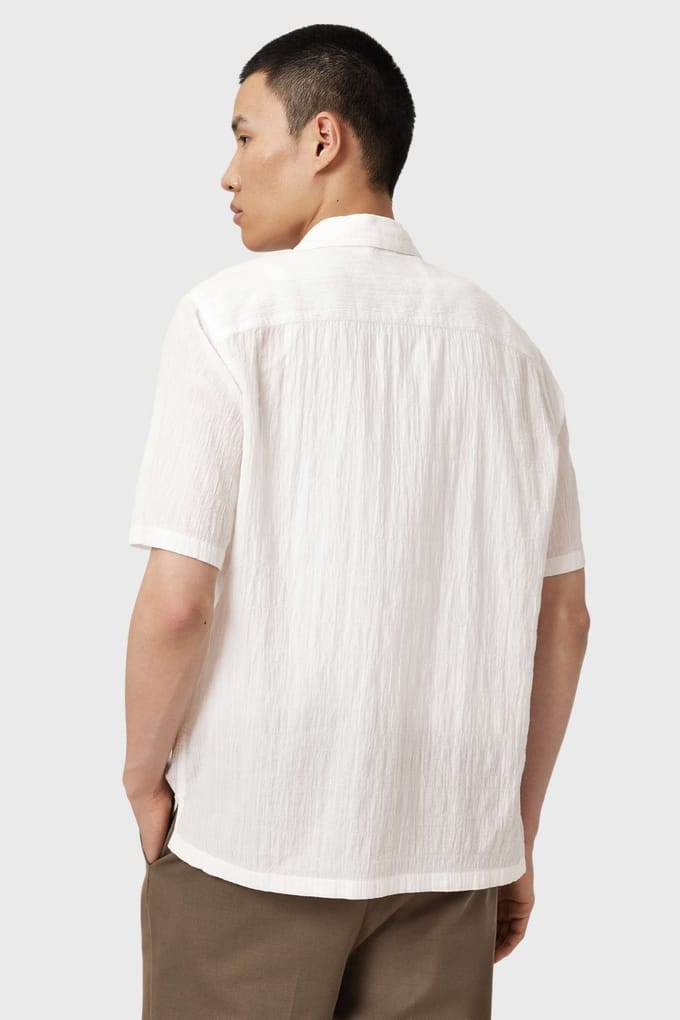 AllSaints Walton Ss Shirt Off White Größe: M | Casual hemden Outlet | Herren | Weiß