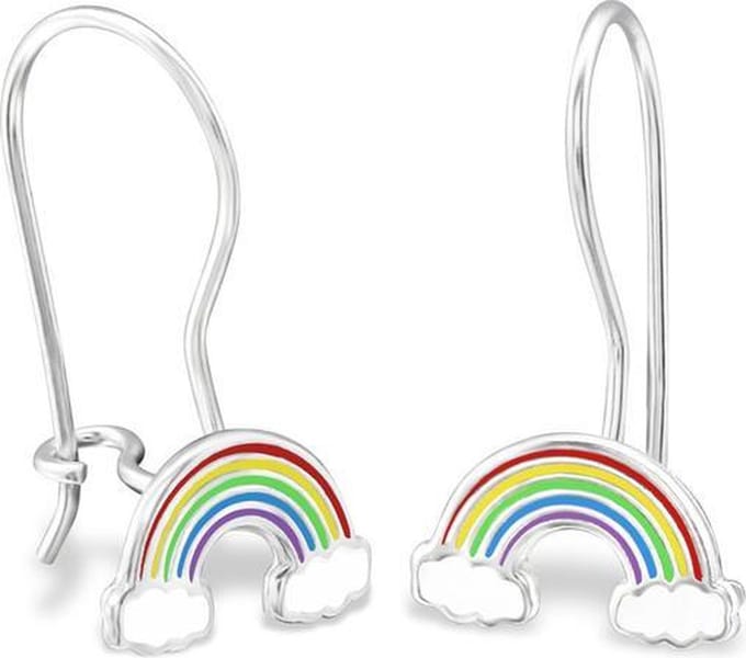Amanto Oorbellen Chesley - 925 Zilver E-Coating - Regenboog - 10x21mm