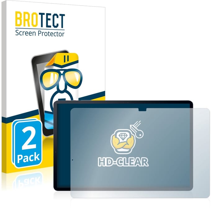 BROTECT - Screenprotector voor Samsung Galaxy Tab S7 Plus 5G 2020 - Folie Beschermfolie transparant 2 Stuks