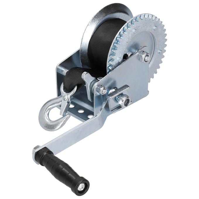 Treuil Robuste 1200LBS avec Sangle 8M Treuil à Câble à Manivelle pour Remorque de Bateau