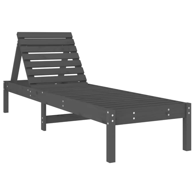 vidaXL - Ligbedden - 2 - st - 199,5x60x74 - cm - massief - grenenhout - grijs