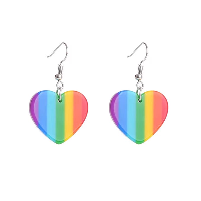 Regenboog Oorbellen Hartjes - Pride Oorbellen