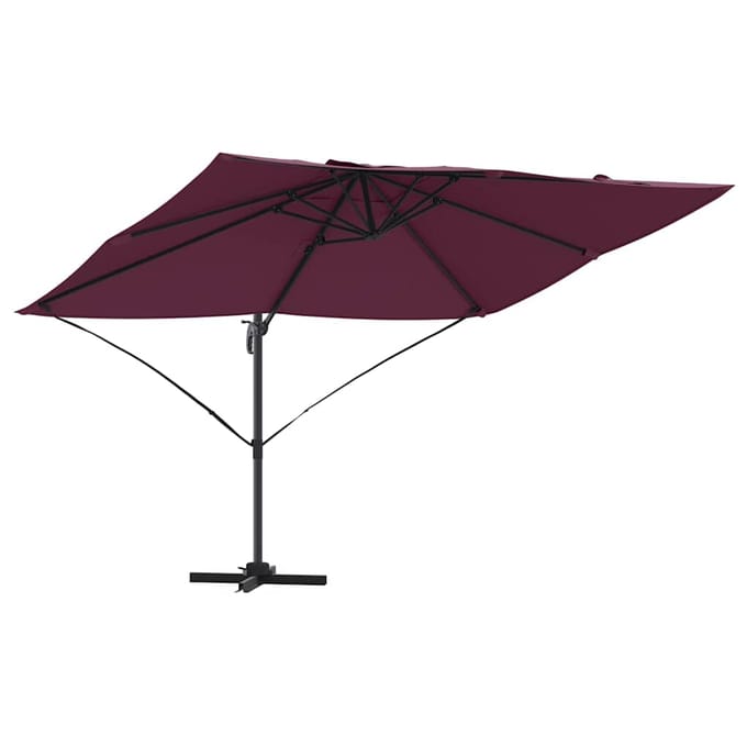vidaXL - Parasol - 351 - x - 250 - x - 260 - cm - Polyester - en - Aluminium - Bordeaux - Rood