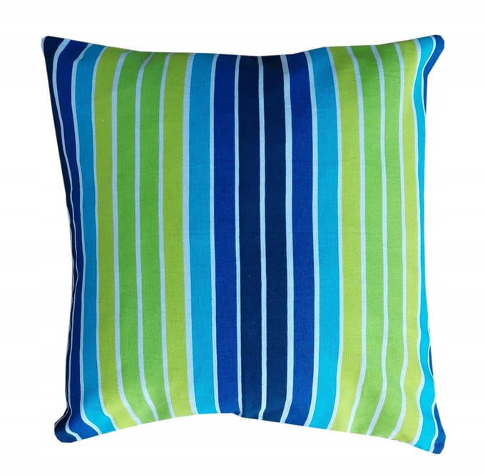 Modieuze Kussensloop 40x40 cm - Strepen in Groen en Blauw