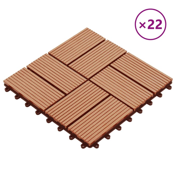 vidaXL - Terras - Tegel - 22 - st - Teakhout - 30 - x - 30 - cm - WPC