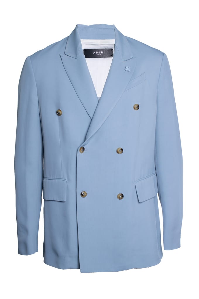 Amiri, Blauwe dubbelbreasted blazerjas