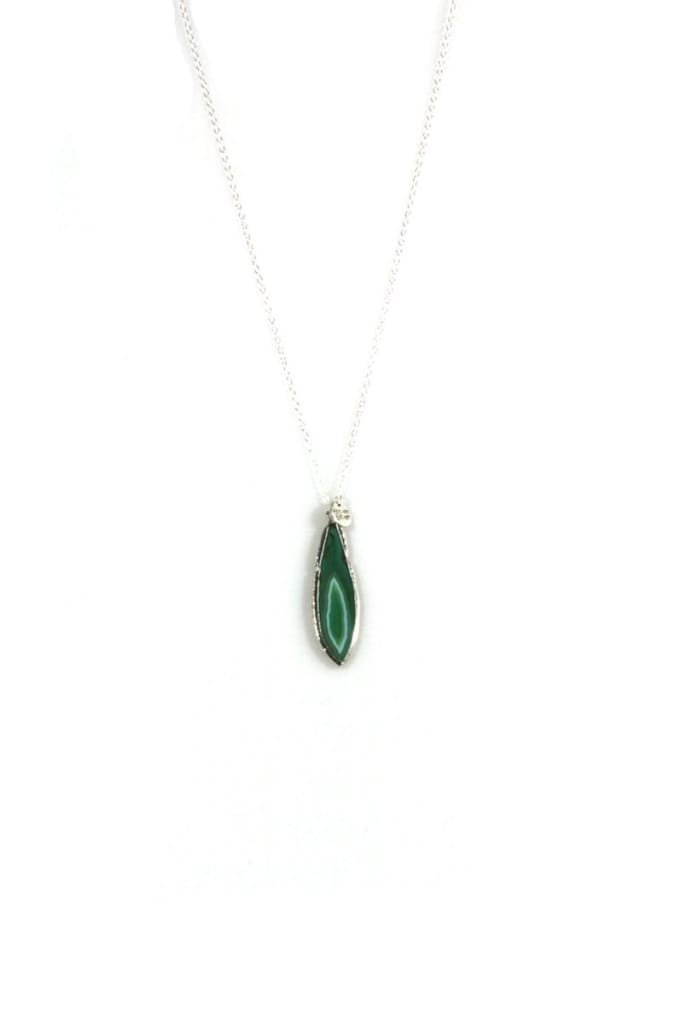 Heaven Eleven - jasseron ketting met groene agaat