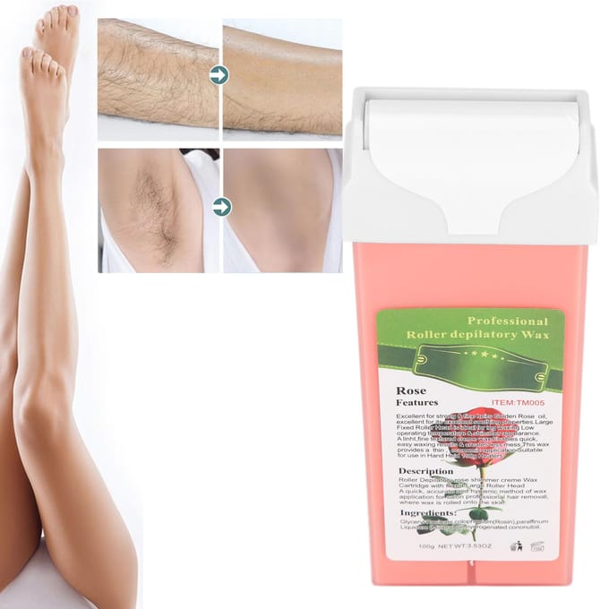 100g Cire Roll-On Épilation Corps Jambe Poitrine Bras Bikini Aisselle Cire Épilatoire Roll