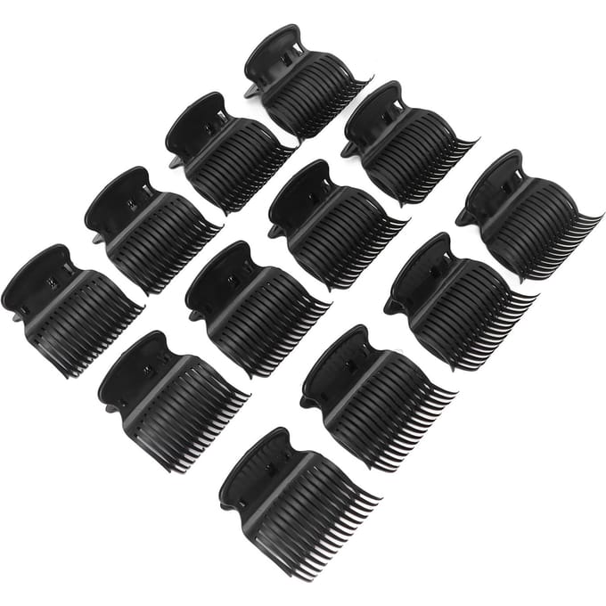 12 stuks Hot Roller Clips Beschermen Haar Hitte-isolatie Modieuze Haarroller Clips voor Vrouwen Meisjes black