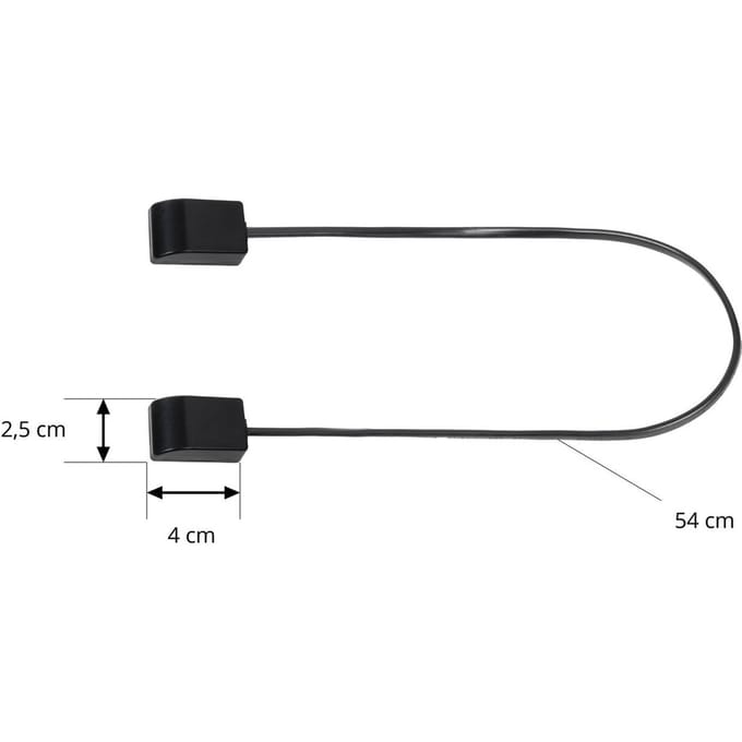 Lindby stekker Lumaro, kabellengte 54 cm, zwart, PVC