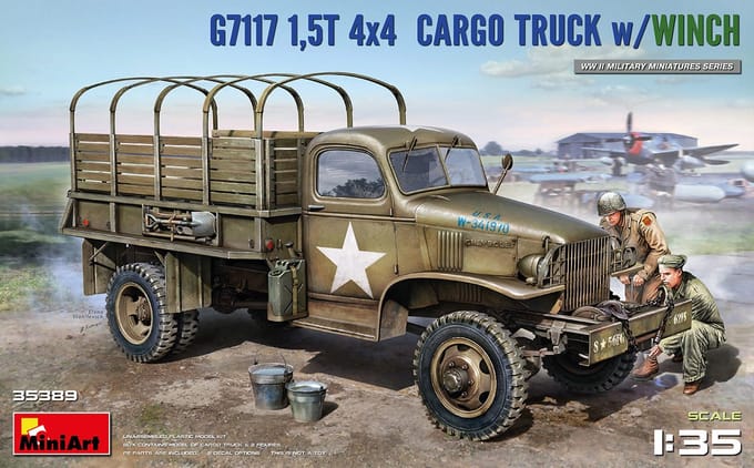 MiniArt Modelbouwpakket Militaire voertuigen - 35389 1,5T 4X4 G7117 Cargo Truck with Winch Plastic - 1:35 - Modelbouw