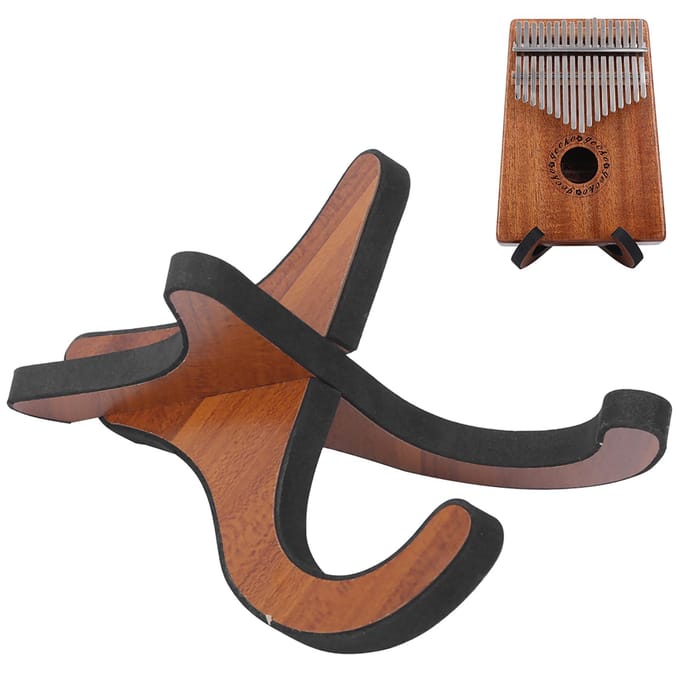 Kalimba Standaard Houten Houder Draagbaar EVA Katoenen Pad Krassen Voorkomen Muziekinstrument Accessoire black