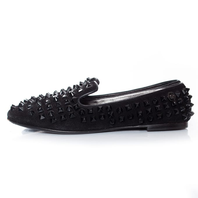 Philipp plein Suede stud loafers in zwart
