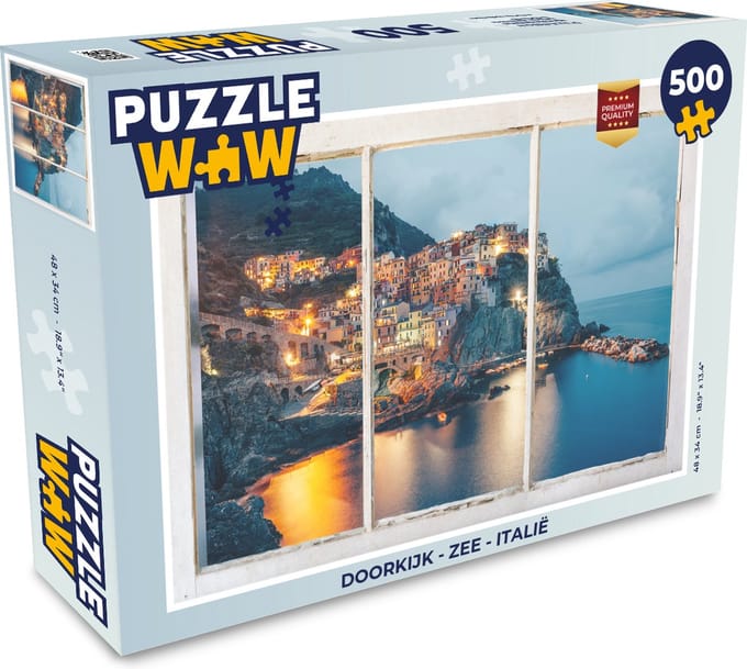 Puzzel Doorkijk - Zee - Italië - Legpuzzel - Puzzel 500 stukjes