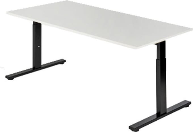 Presto R - Verstelbaar bureau - 140x80 - Wit - Zwart frame