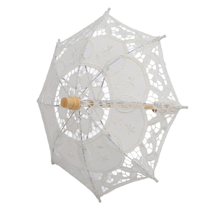 Kant Trouwparaplu Bruiloft Bruids Kant Paraplu Decoratieve DIY Paraplu Fotografie Requisiet voor wit