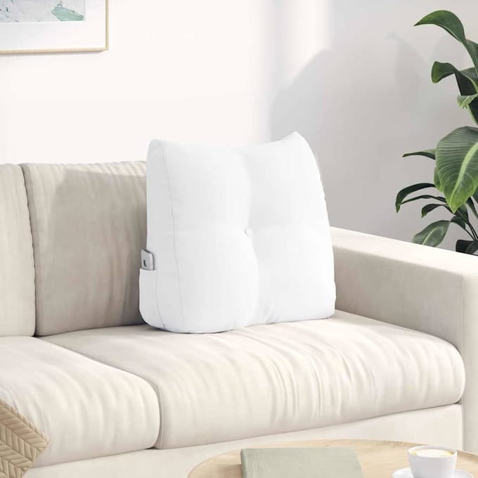 vidaXL - Rugkussen - Wit - 45 - x - 24 - x - 50 - cm - Stof