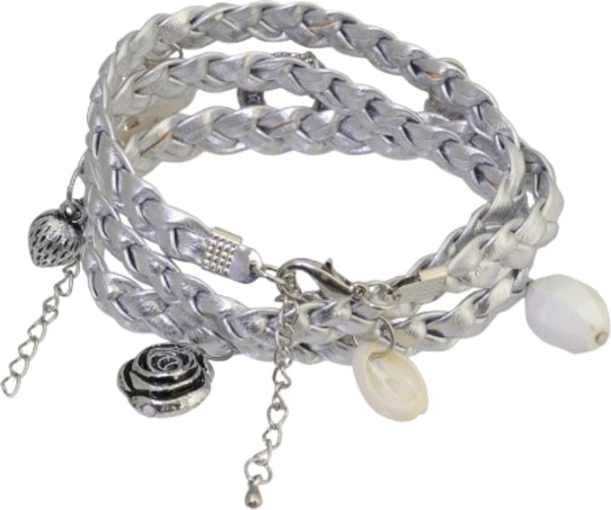 Behave - Wikkelarmband met bedels - Glam stijl - Vrouwenaccessoire