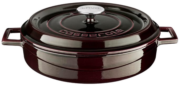 Lava Braadpan met Deksel - Geëmailleerd Gietijzer - Ø 28 cm - 3,51 L - Paars