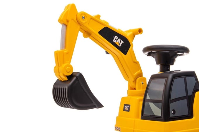 Loopauto voor kinderen Graafmachine, Zitgraafmachine voor kinderen vanaf 1 jaar met ingebouwd opbergvak, duwauto kindergraafmachine met 2 geluidsknoppen, zandgraafmachine, schopgraafmachine