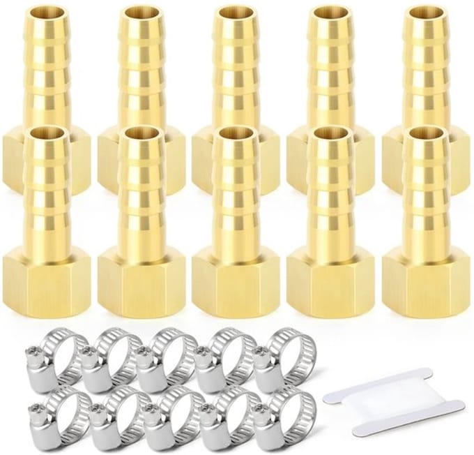 Vt Goods - 6mm Od Barb Naar 3/8" Vrouwelijke Connectors - Messing