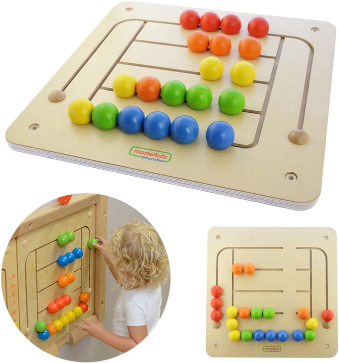 Masterkidz Educatief Wandbord Doolhof Kralen Montessori - UNI
