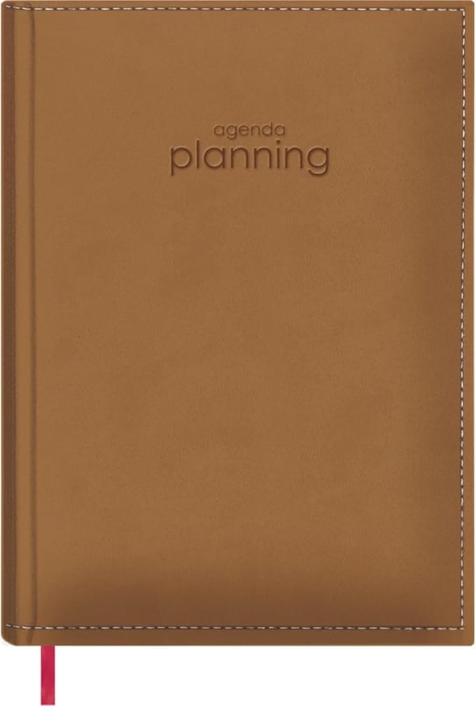 Agenda - Planners Organizer - Dagelijkse Planning - Hardcover Bind - A4 Formaat - Camel