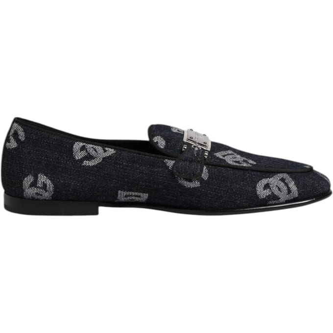 Dolce & Gabbana Blauwe Logo Katoenen Instappers Formele Schoenen
