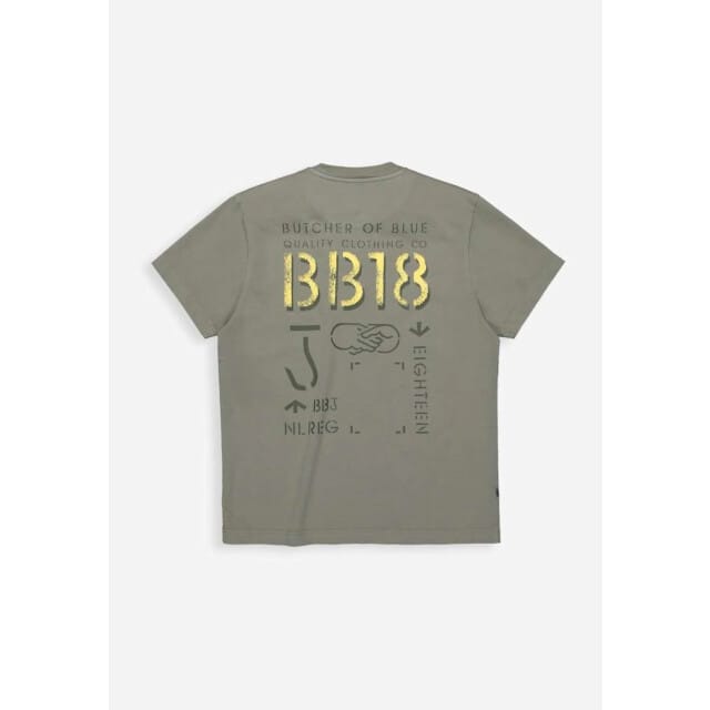 Antraciet t-shirt ronde hals Butcher of Blue met backprint