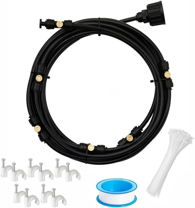 Luchtslang Kit - Sproeisysteem - Gazon Besproeien - Messing Sproeiers - 15 meter - Groen