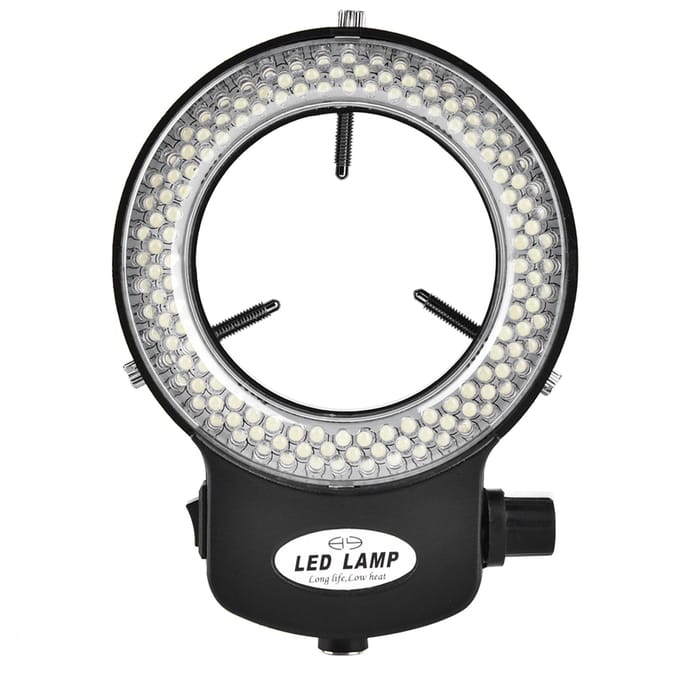 Microscoopcamera 144 LED Kralen Lichtbron Helderheid Instelbare Ringlamp   (Zwart) Black
