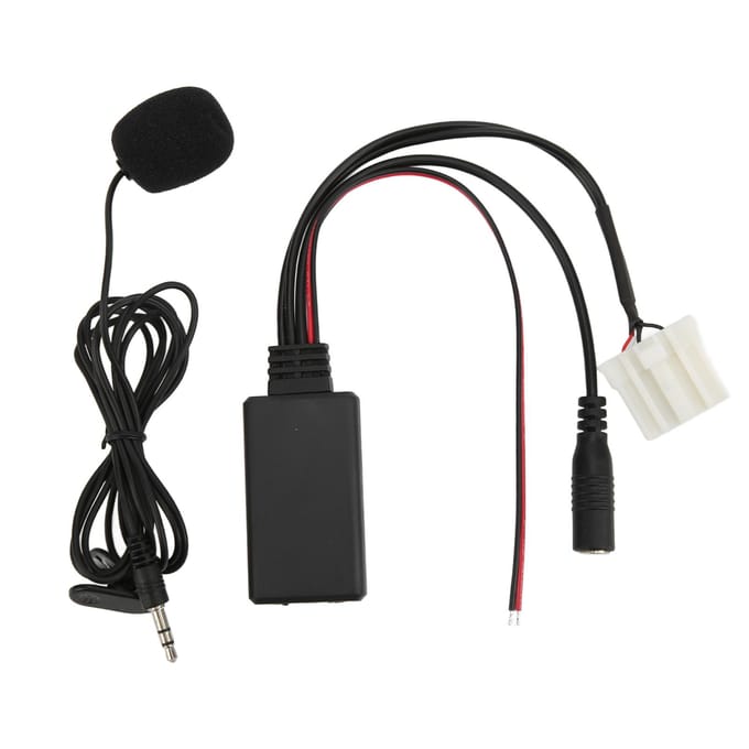 Adaptateur de câble Bluetooth 5.0 AUX IN Microphone mains libres ISO Remplacement pour Mazda MX5 2006 et plus tard black