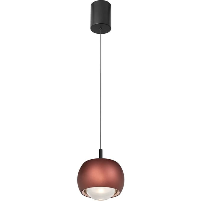 Mantra Iluminación Roller hanglamp, koffie, in hoogte verstelbaar, glazen lens