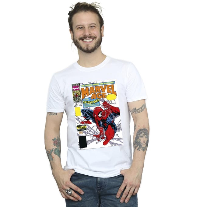 Marvel Heren Spider-Man Marvel Age Comic Cover T-Shirt (Wit)