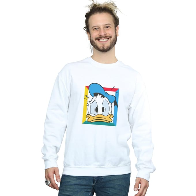 Disney Heren Donald Duck Paniek Sweatshirt (Wit)