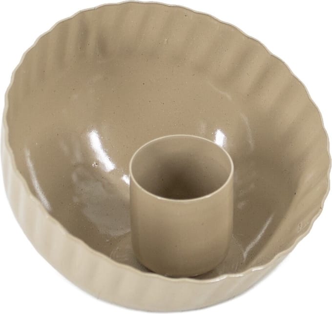 Kaarsenstandaard bowl beige