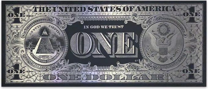 Schilderij Woonkamer - One Dollar Bill - 100 x 42 cm - PosterGuru