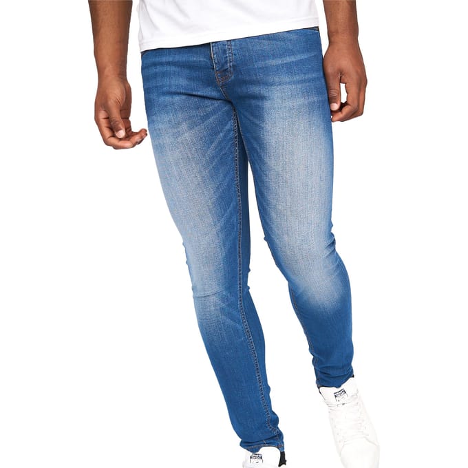 Crosshatch Heren Barbeck Slim Jeans (Stone Wash)