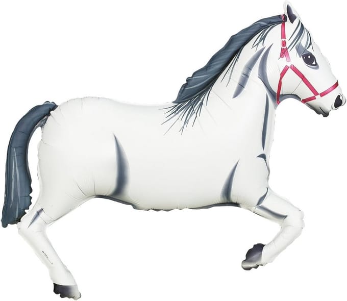 Grote Folieballon Paard 91 cm Wit Ideaal voor Feestjes