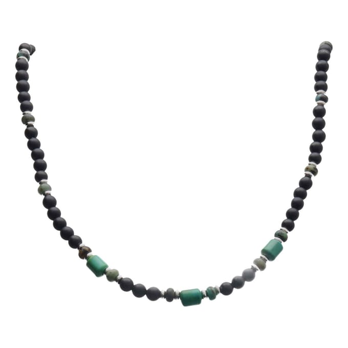 Bela Donaco - Herenketting Classic B4 – Onyx – Turquoise – Sterling Zilver