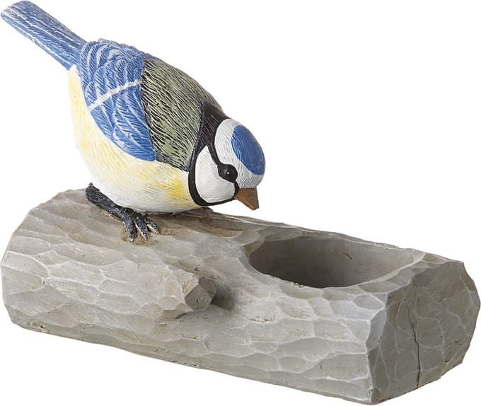Theelichthouder Vogel - Pimpelmees - 14 x 7 x 10 cm