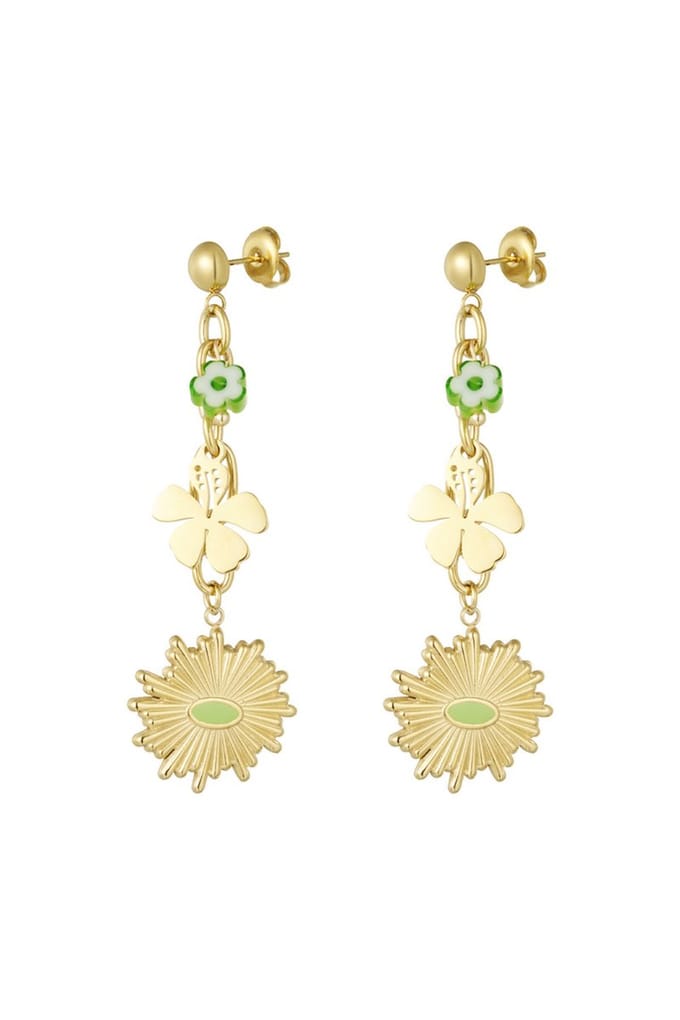 Oorbellen floral flawless - goud