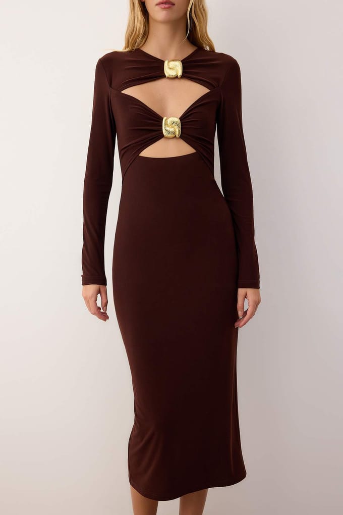 Platte midi-jurk voor dames, lange, nauwsluitende cocktailjurk