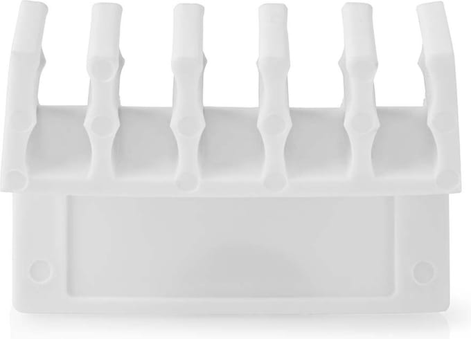 Nedis Kabelmanagement - Kabelclip - Click & Go - 2 Stuks - Aantal sleuven: 5 Sleuven - Maximale kabeldikte: 7.1 mm - Polypropylene - Wit