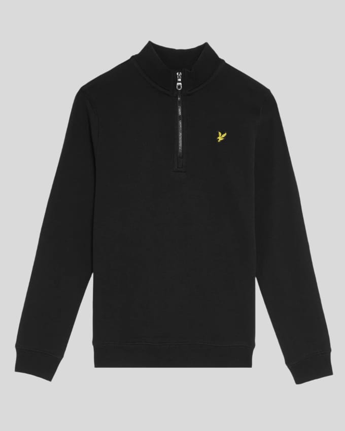 Lyle & Scott Jongens 1/4 Rits Trui - Zwart