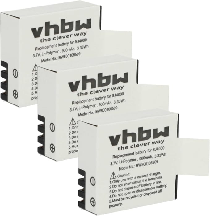 Reserve Batterijset - Accu's Camcorder - Onderweg Filmen - 3x 900mAh Capaciteit - 37 Volt