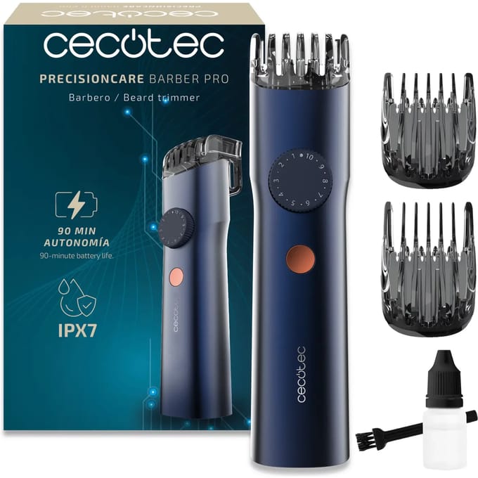 Cecotec Tondeuse PrecisionCare Barber Pro Oplaadbaar IPX7 Blauw Accessoires